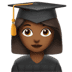 👩🏾‍🎓 woman student: medium-dark skin tone display on Apple